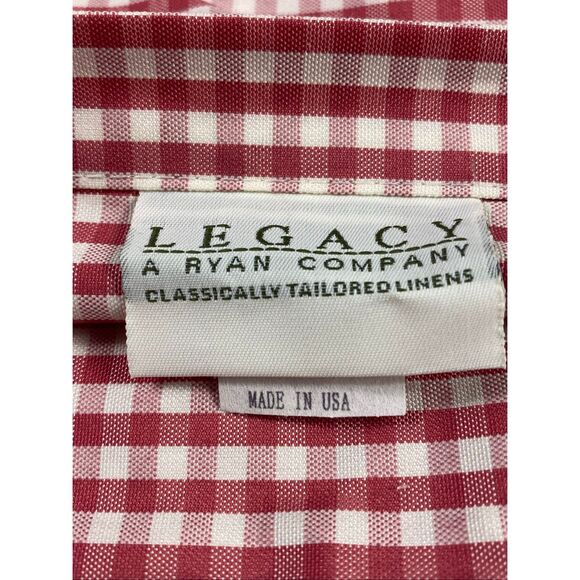 Legacy Red Gingham Ruffled Pillow Sham Cover Made in USA 20x26 - Picture 5 of 6